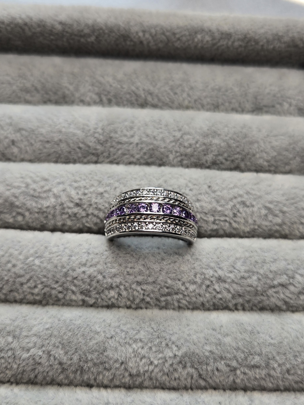 Size 5 RBP7023 February Charming Grace Amethyst CZ Bomb Party Ring